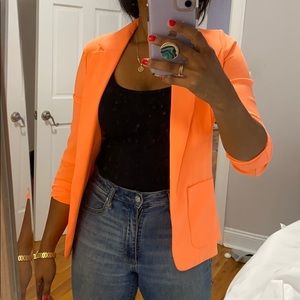 Neon orange blazer